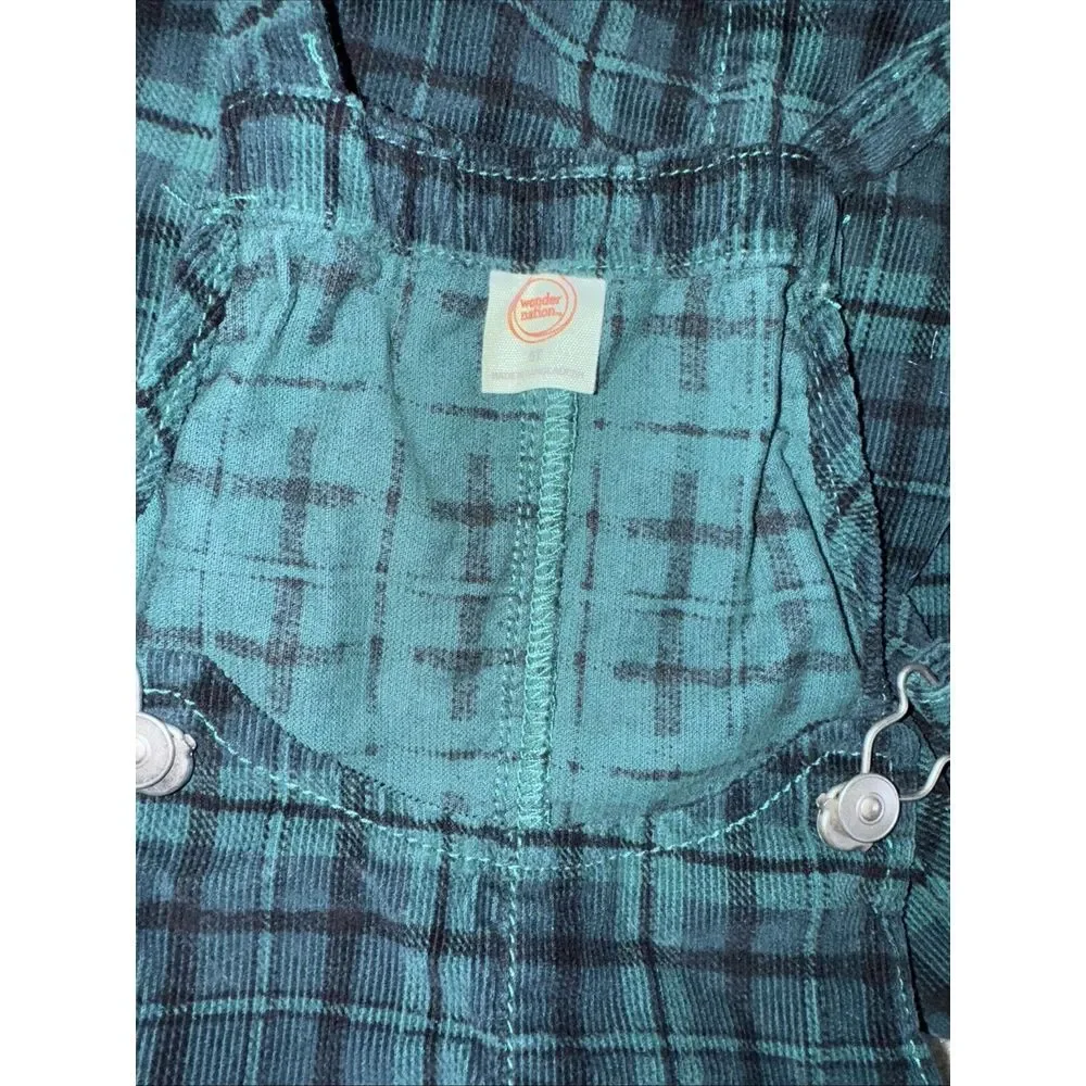 Girls Wonder Nation Navy & Green‎ OVERALL Holiday  DRESS size 5T